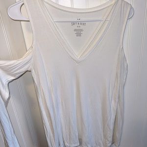 White Peekaboo Shoulder Long Sleeve